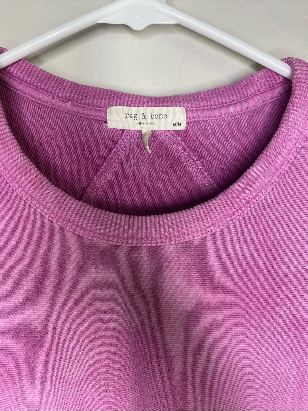 Rag & Bone City Tie Dye Terry Sweatshirt in Fuchsia Size M